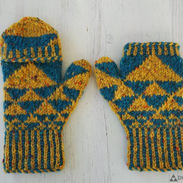 fractal mittens triangle aran knit
