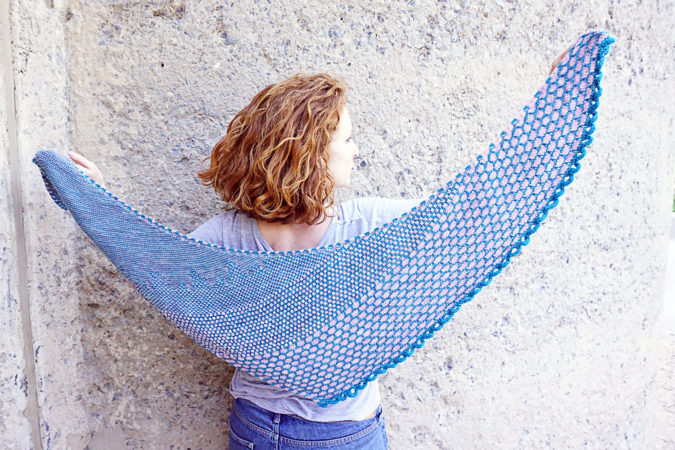 Rohrspitz shawl Tuch knitting pattern Strickanleitung donnarossa ganz full