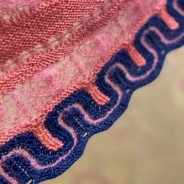 Frida shawl coral stacked stitches donnarossa