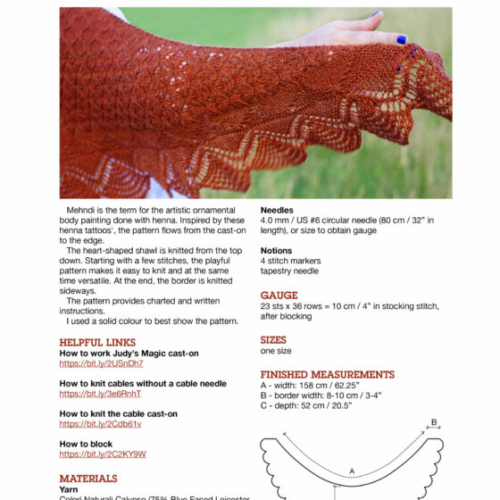 Mehndi cover page knitting pattern donnarossa