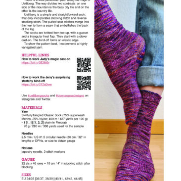 Uetliberg socks knitting pattern title page