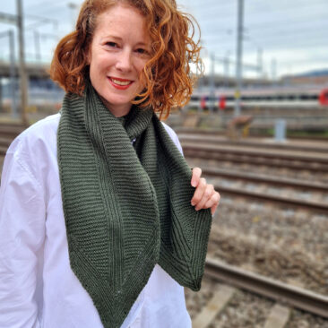 Doppelpfeil knitting pattern scarf Schal Strickanleitung Gross Klassisch Grün